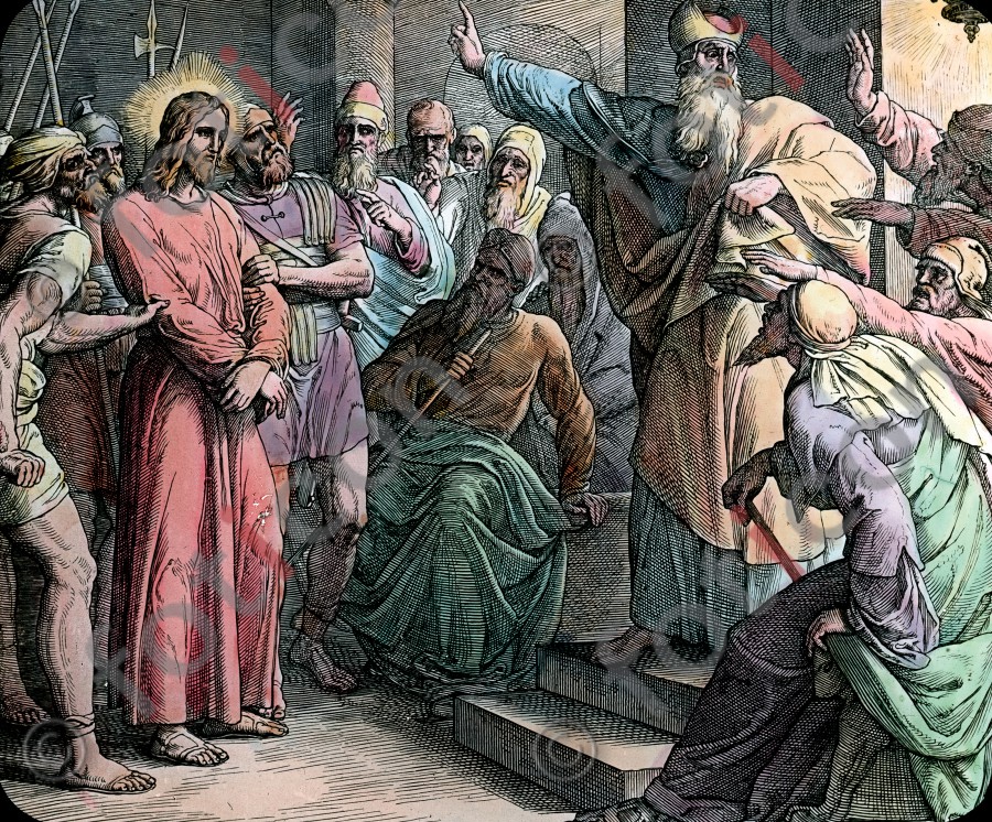 Jesus vor dem Hohepriester | Jesus before the High Priest  (foticon-simon-043-042.jpg)